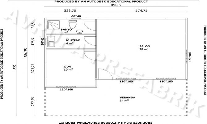 73 m² PREFABRİK EV - Avrupa Prefabrik Ev - Çelik Ev  - Prefabrik Ev Fiyatları