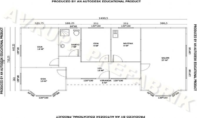 98 m² PREFABRİK YAPI - Avrupa Prefabrik Ev - Çelik Ev  - Prefabrik Ev Fiyatları