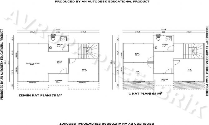 146 m² ÇİFT KATLI PREFABRİK EV - Avrupa Prefabrik Ev - Çelik Ev  - Prefabrik Ev Fiyatları