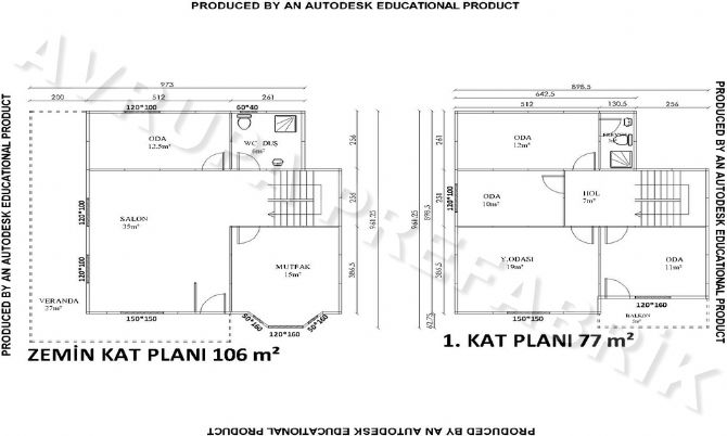 183 m² ÇİFT KATLI PREFABRİK EV - Avrupa Prefabrik Ev - Çelik Ev  - Prefabrik Ev Fiyatları